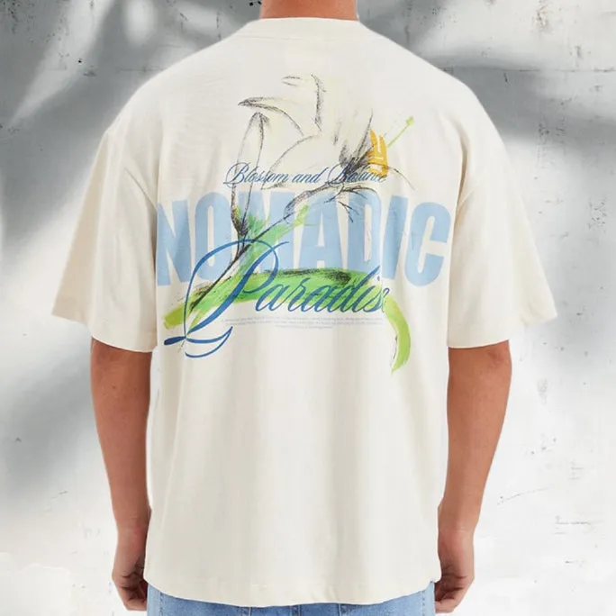NOMADIC PARADISE Mens Lily Street Tee - Tofu