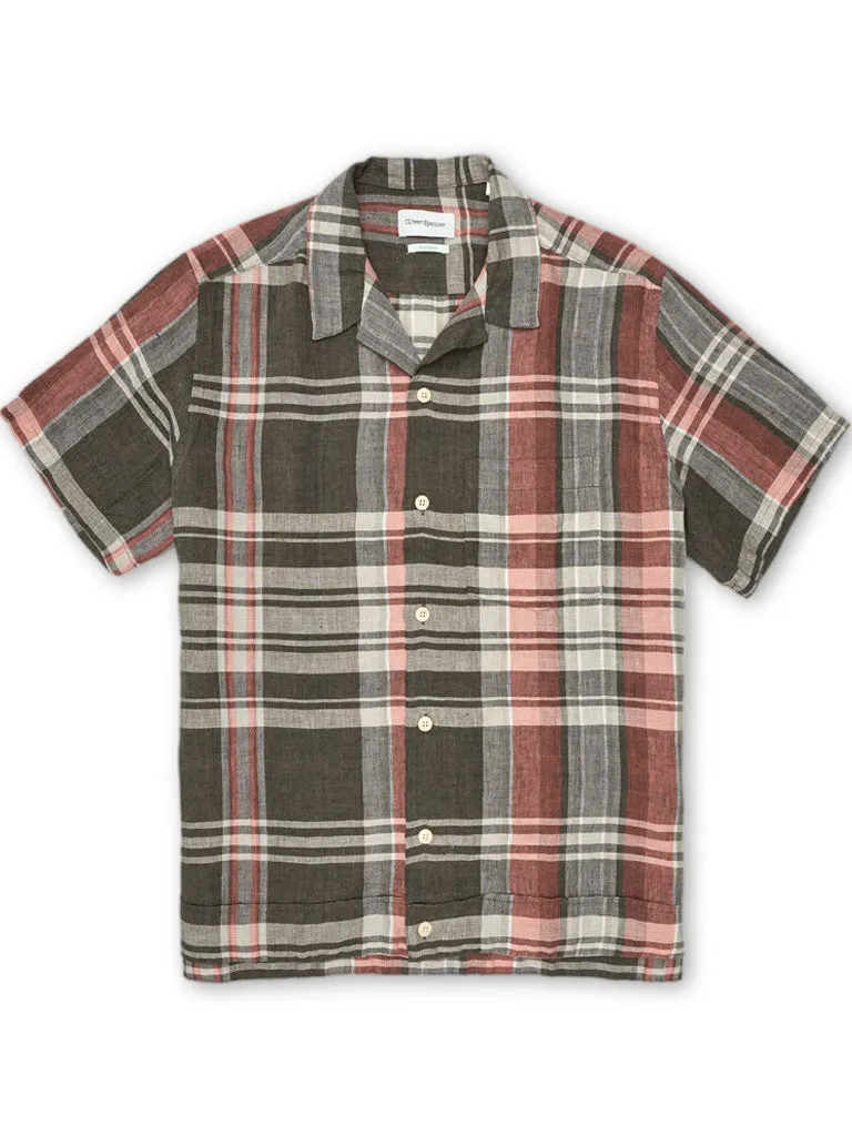 Oliver Spencer Havana Short Sleeve Shirt in Northfield Black