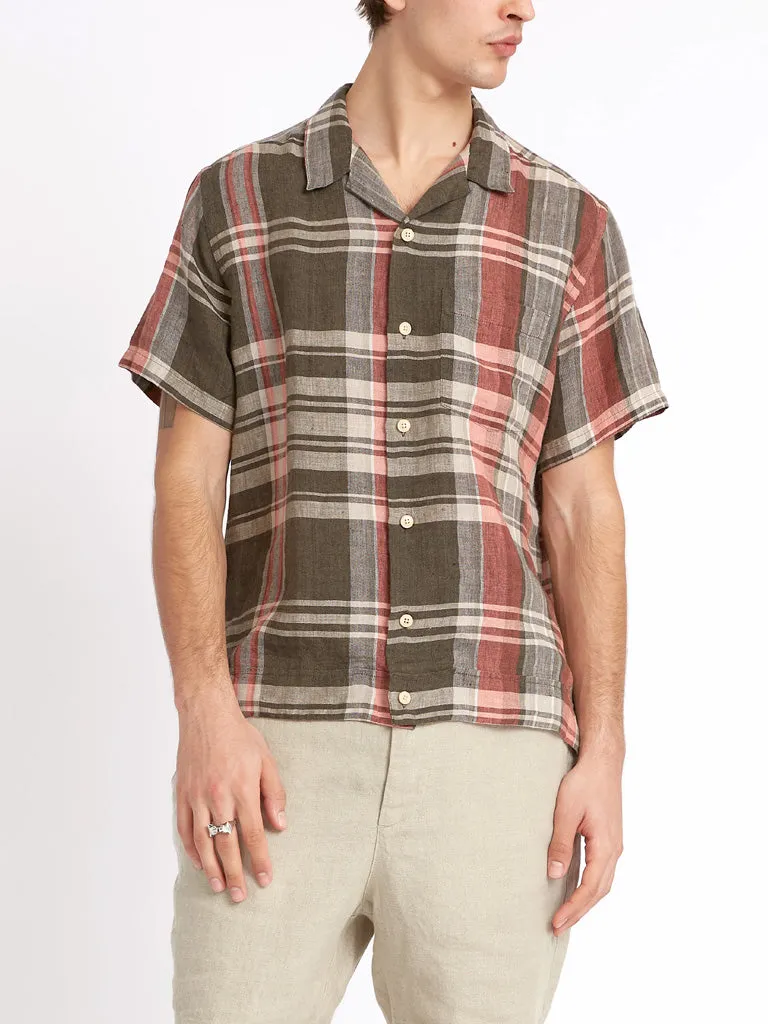 Oliver Spencer Havana Short Sleeve Shirt in Northfield Black