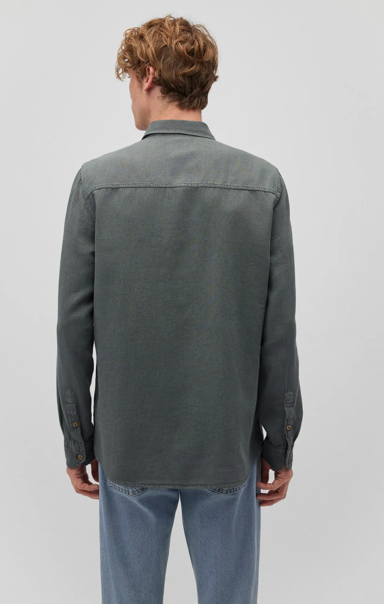 ONE POCKET BUTTON-UP SHIRT IN BALSAM GREEN