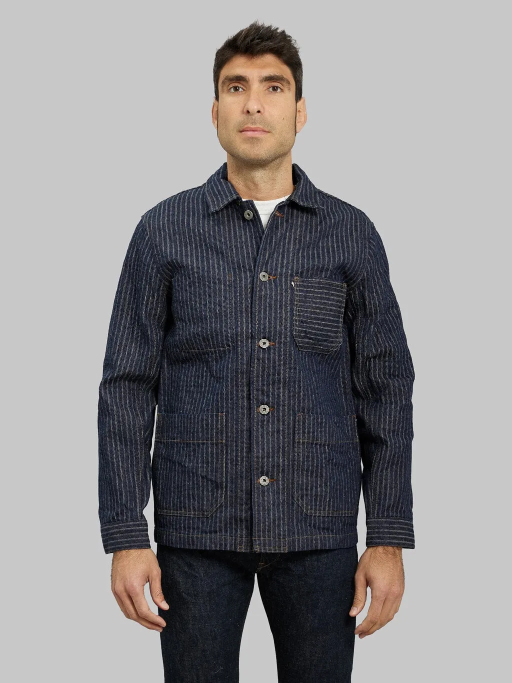 ONI Denim 03501-HJS Drop-Needle Stitching Jacquard Striped Coverall