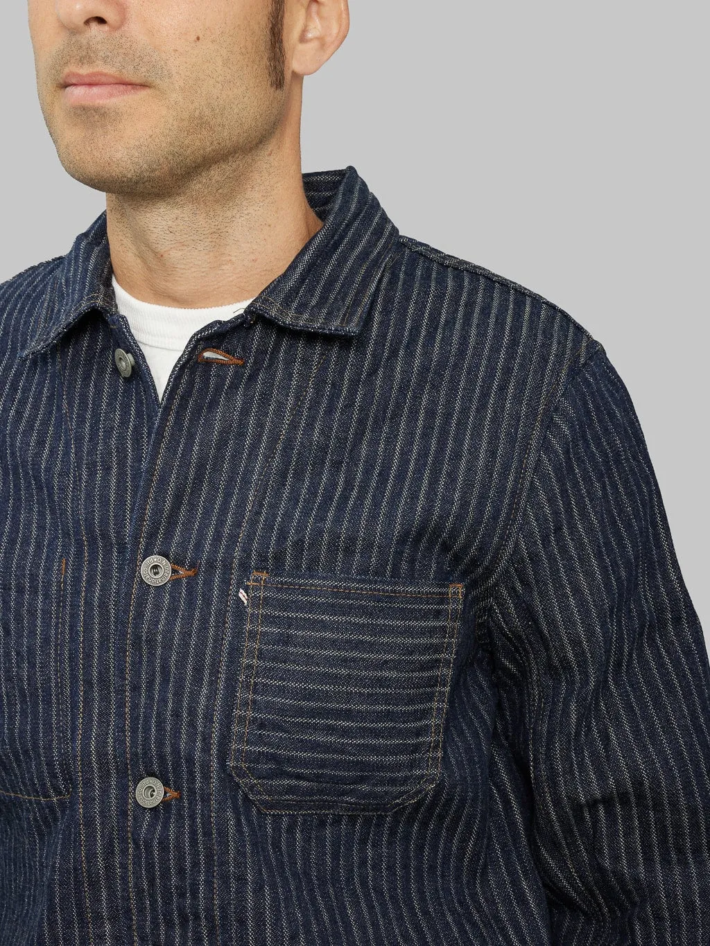 ONI Denim 03501-HJS Drop-Needle Stitching Jacquard Striped Coverall