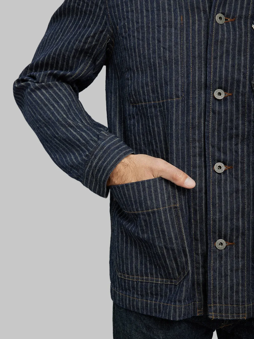 ONI Denim 03501-HJS Drop-Needle Stitching Jacquard Striped Coverall