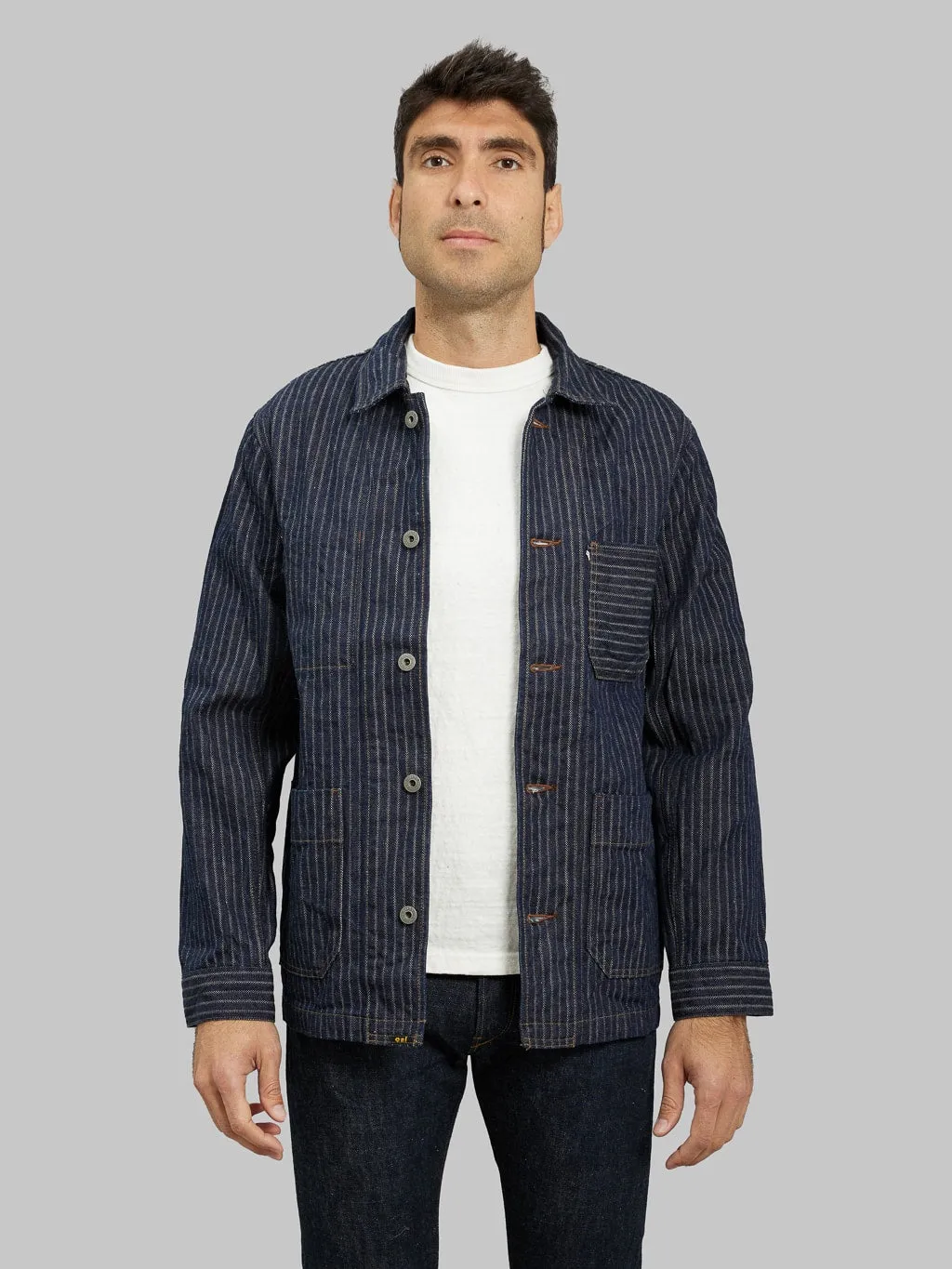 ONI Denim 03501-HJS Drop-Needle Stitching Jacquard Striped Coverall