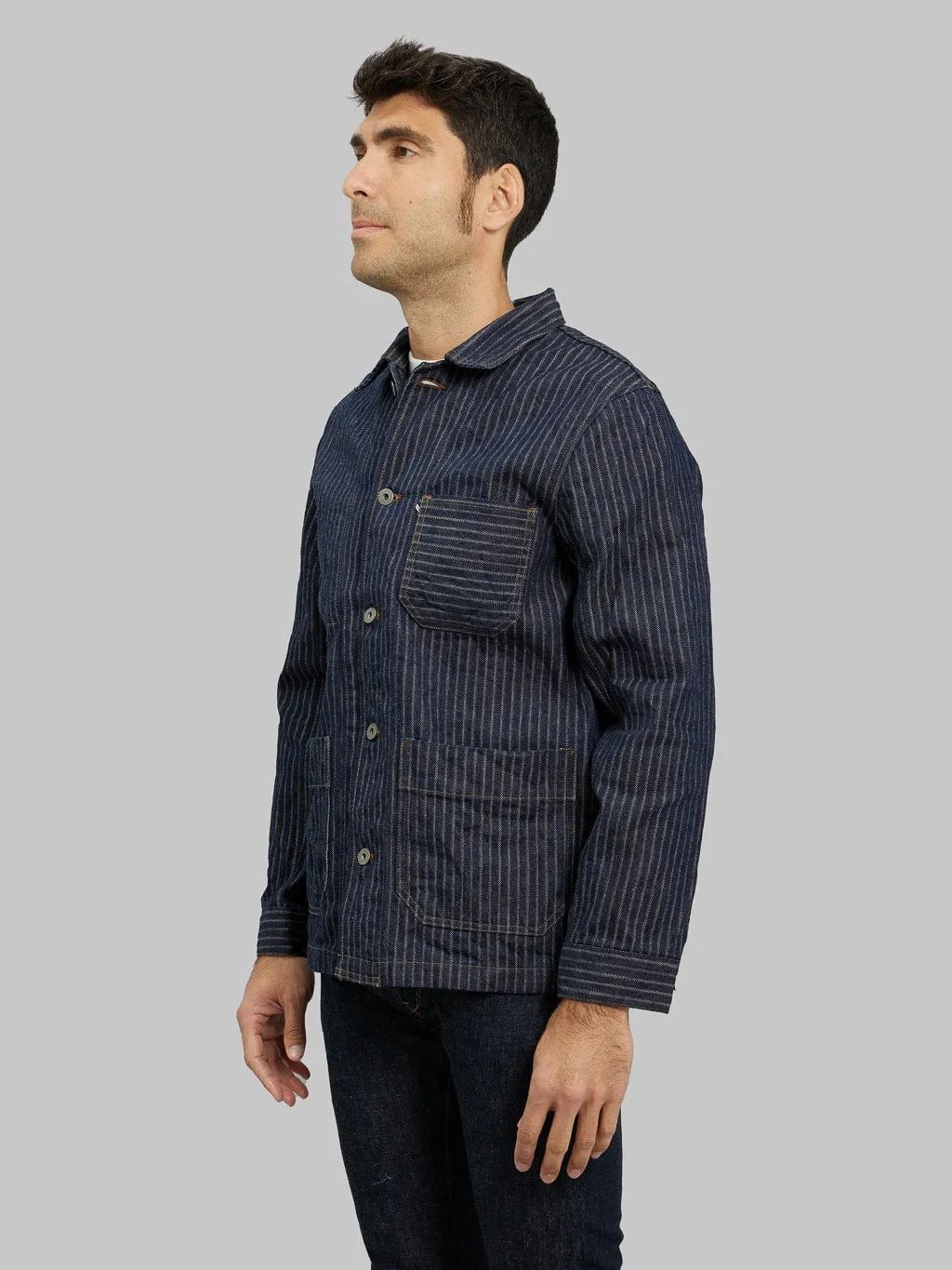 ONI Denim 03501-HJS Drop-Needle Stitching Jacquard Striped Coverall