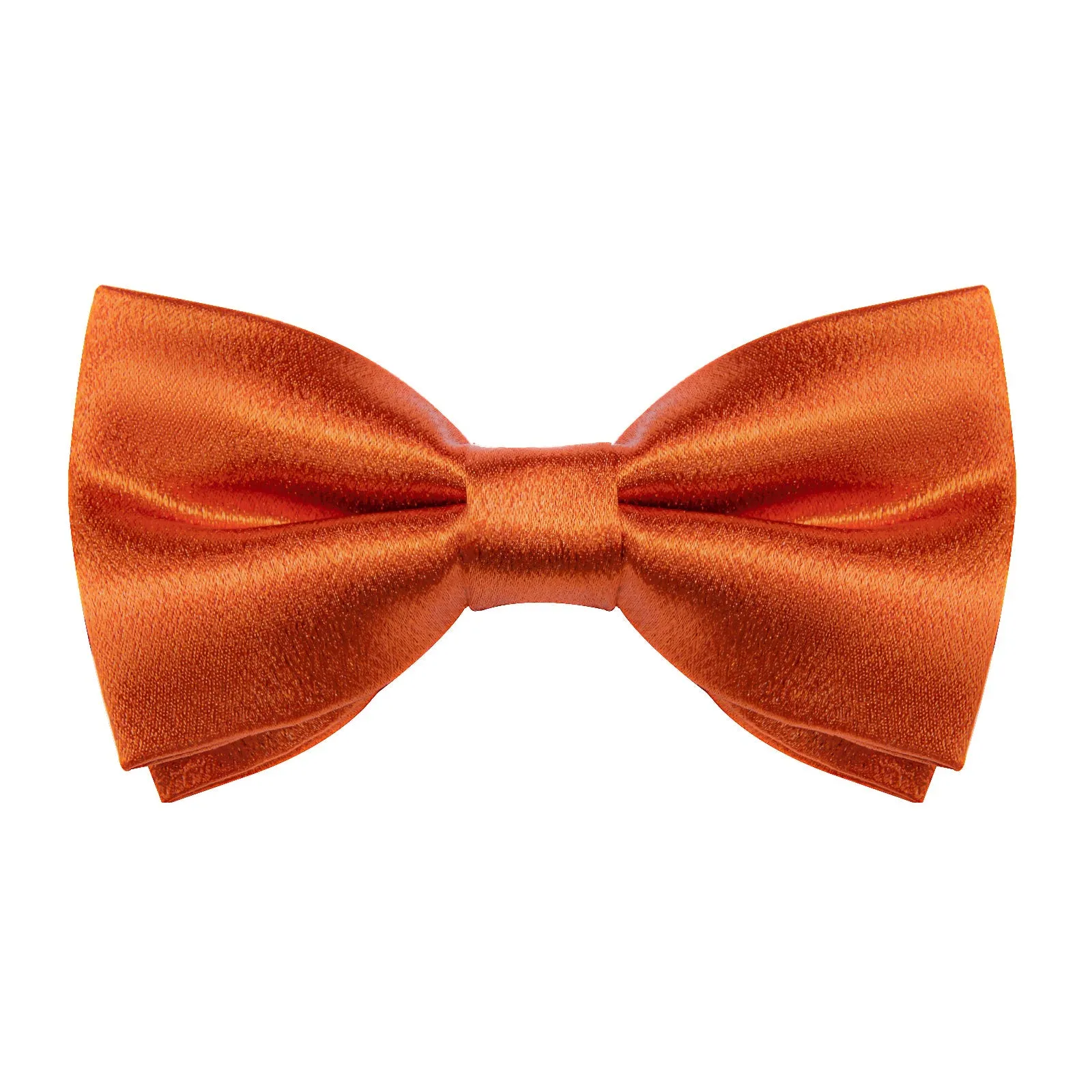 Orange Solid Shining Silk Men Vest Necktie Bow Tie Handkerchief Cufflinks Set