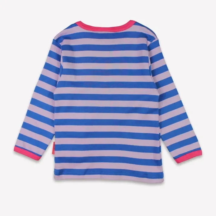 Organic Striped Daisy Applique Long-Sleeved T-Shirt