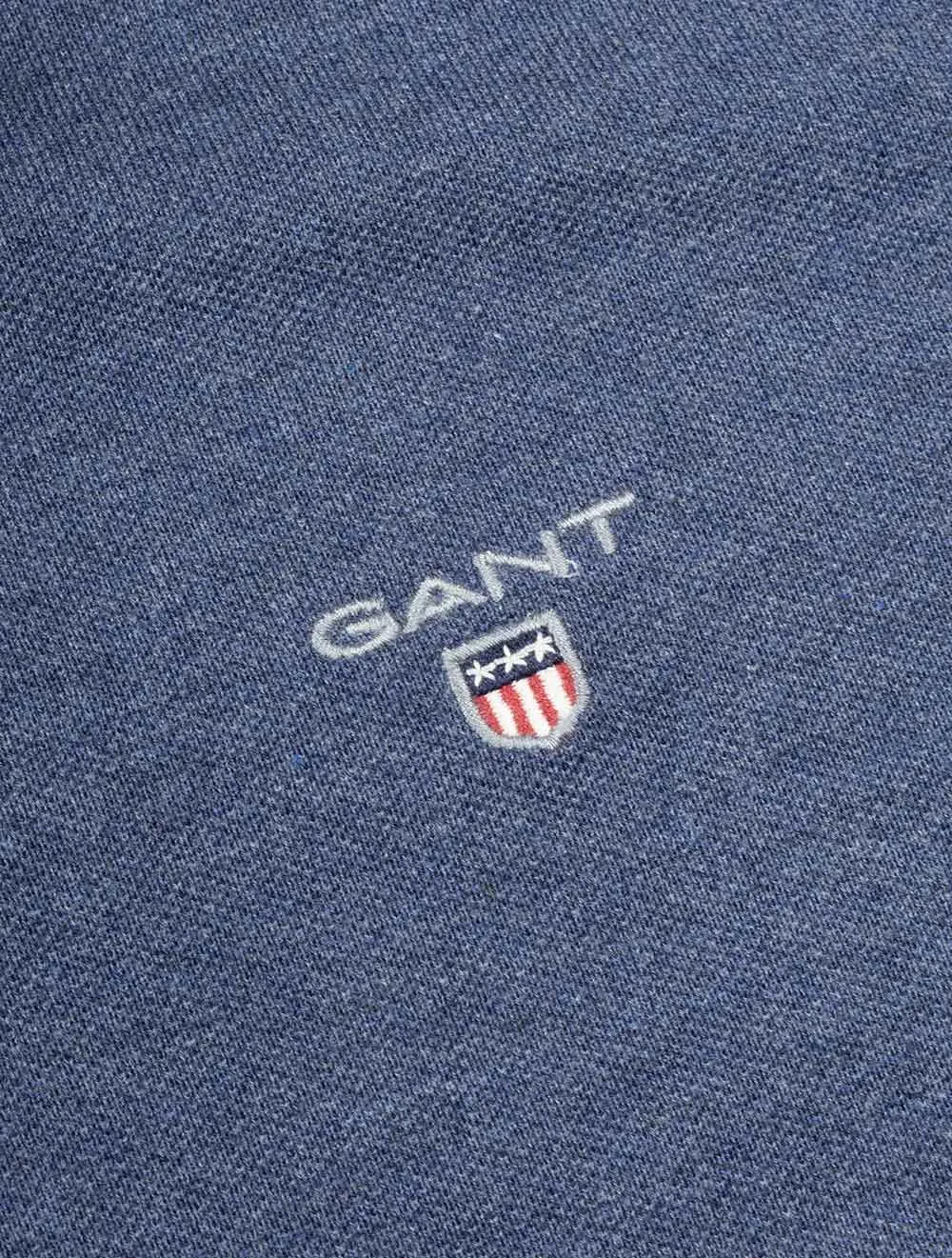 Original Long Sleeve Polo Shirt-Dark Jeansblue Melange