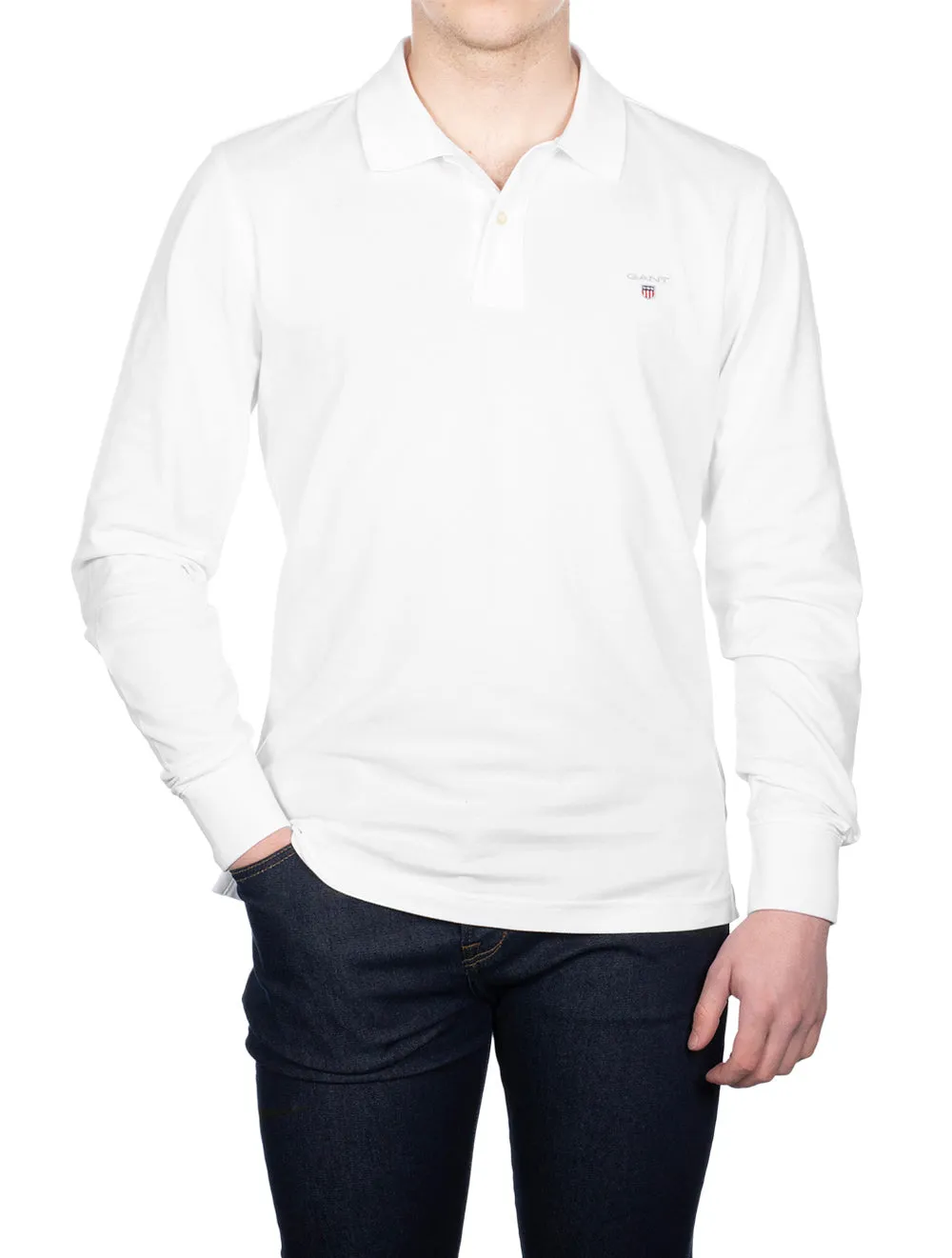 Original Long Sleeve Polo Shirt White