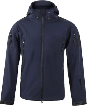 Outdoor Jacket For Men Waterproof Windresistant Fleece Lined Shark Skin Soft Shell Multi-Pocket Coat Quick-Drying Top Windbreaker Jacket Rain Jacket Mens Puffer Jacket