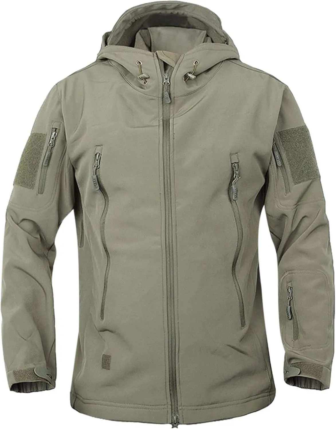 Outdoor Jacket For Men Waterproof Windresistant Fleece Lined Shark Skin Soft Shell Multi-Pocket Coat Quick-Drying Top Windbreaker Jacket Rain Jacket Mens Puffer Jacket