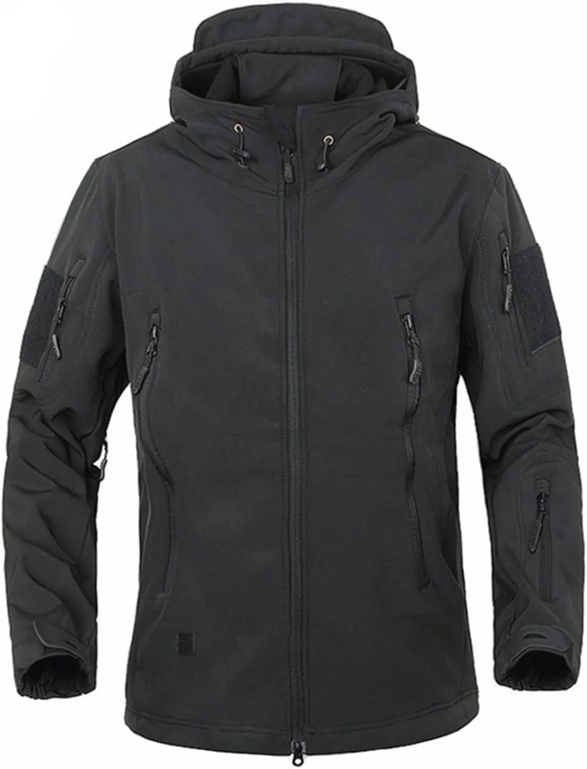 Outdoor Jacket For Men Waterproof Windresistant Fleece Lined Shark Skin Soft Shell Multi-Pocket Coat Quick-Drying Top