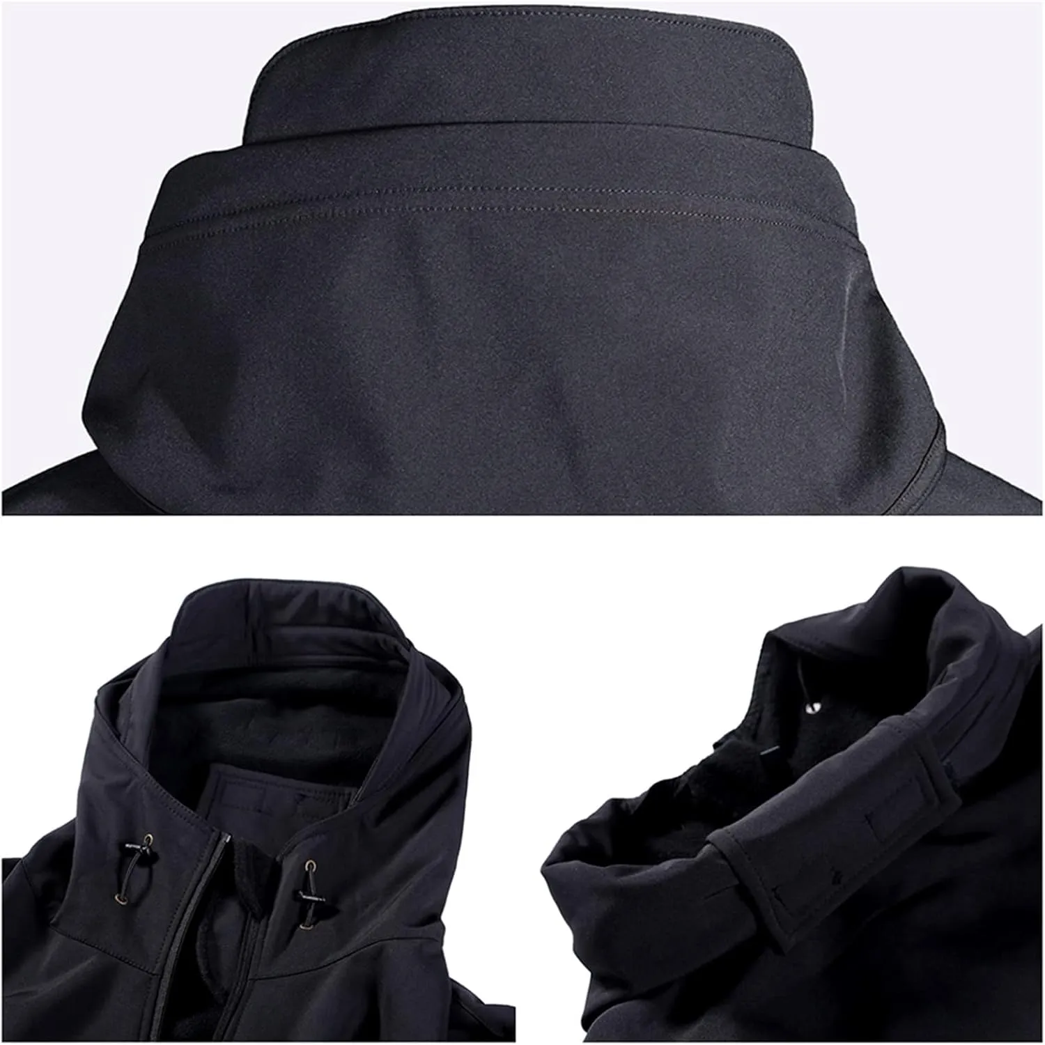 Outdoor Jacket For Men Waterproof Windresistant Fleece Lined Shark Skin Soft Shell Multi-Pocket Coat Quick-Drying Top