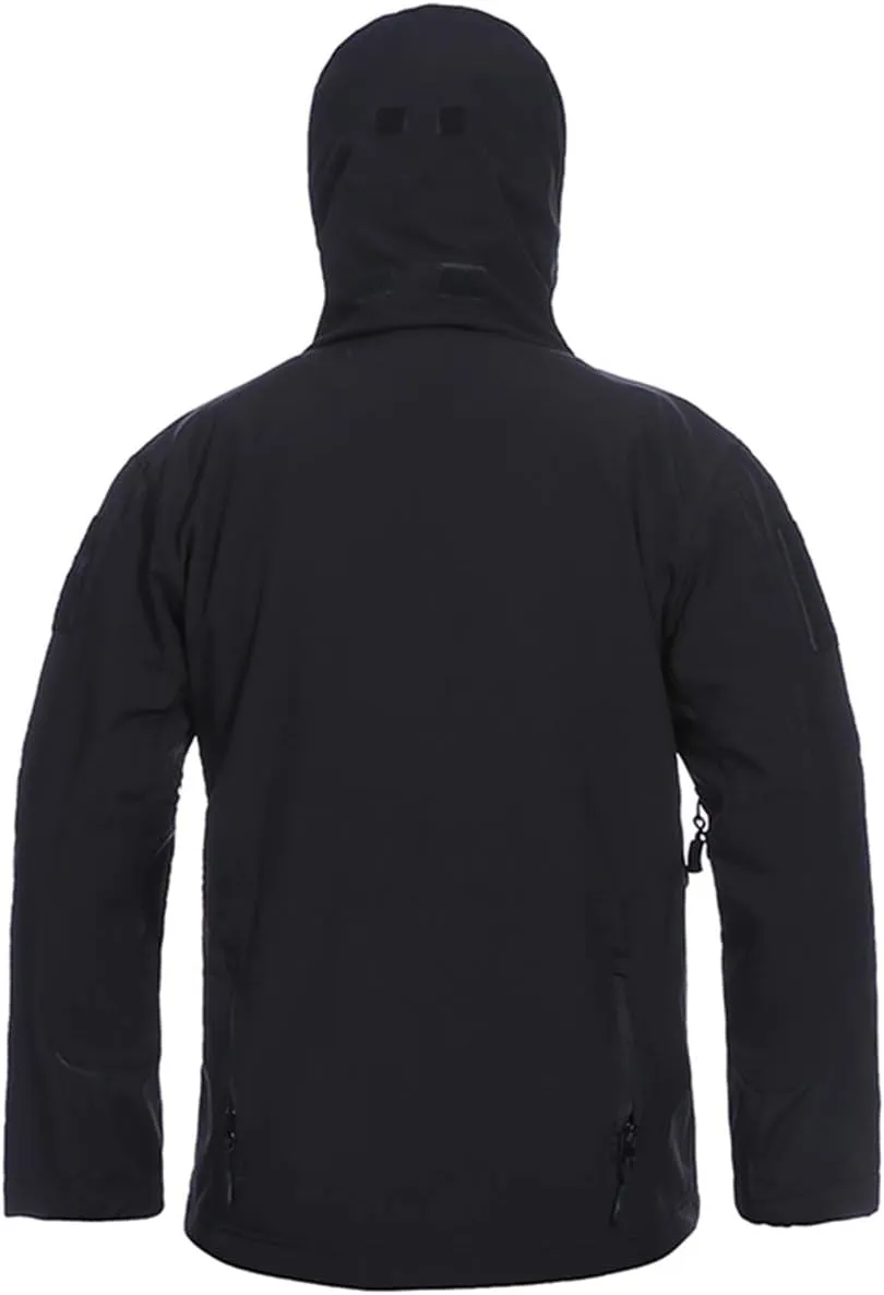 Outdoor Jacket For Men Waterproof Windresistant Fleece Lined Shark Skin Soft Shell Multi-Pocket Coat Quick-Drying Top