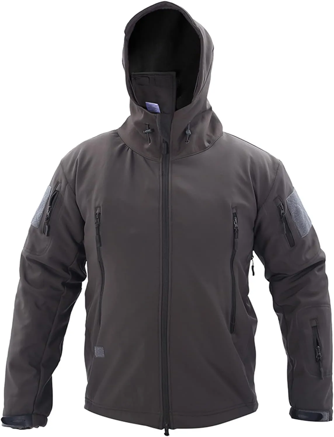 Outdoor Jacket For Men Waterproof Windresistant Fleece Lined Shark Skin Soft Shell Multi-Pocket Coat Quick-Drying Top