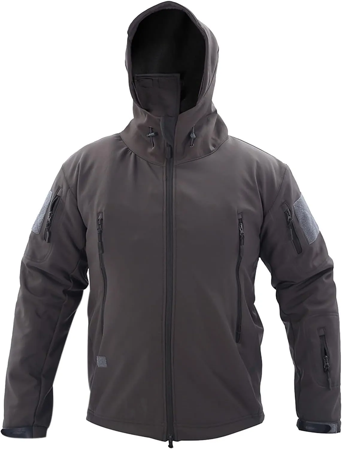 Outdoor Jacket For Men Waterproof Windresistant Fleece Lined Shark Skin Soft Shell Multi-Pocket Coat Quick-Drying Top
