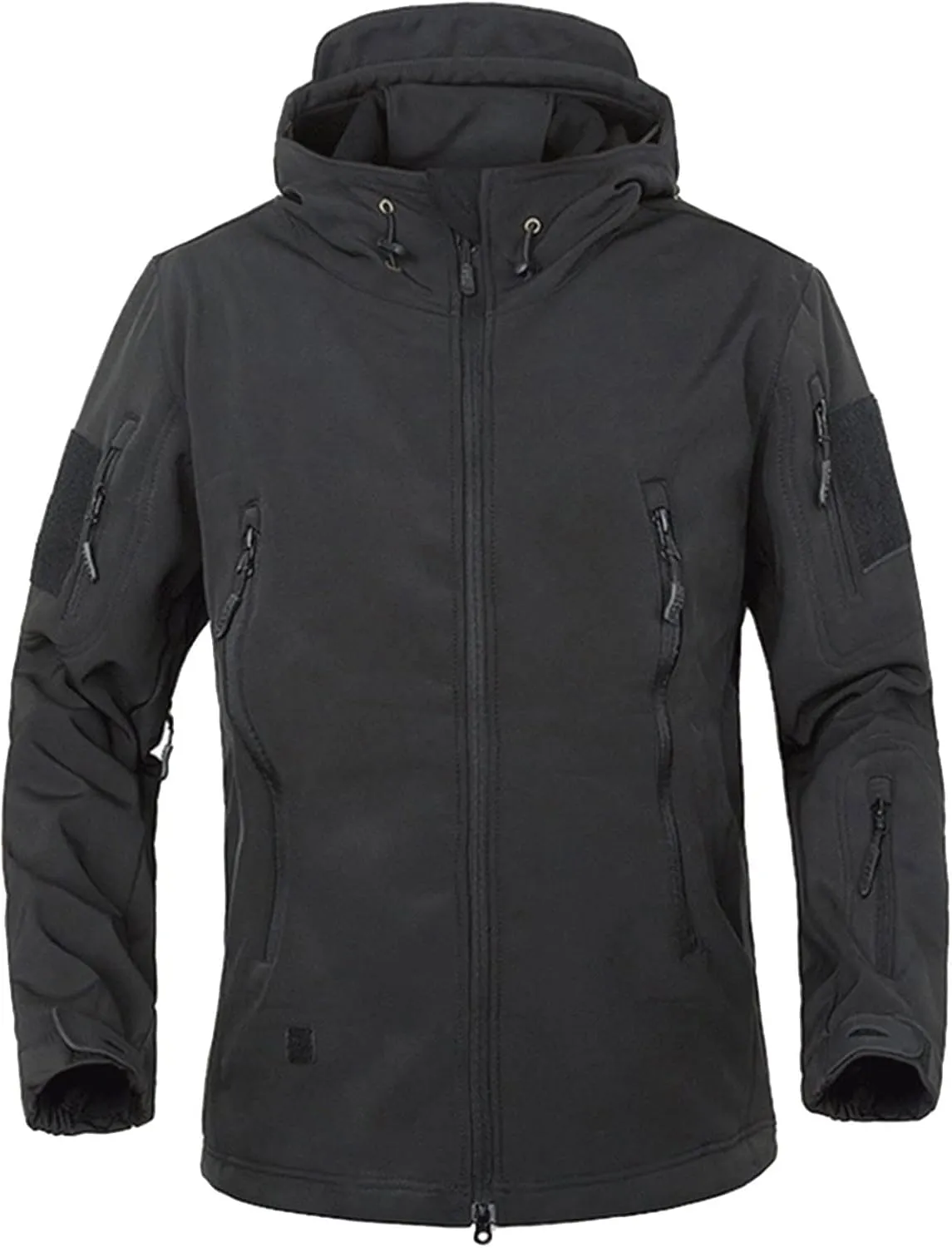 Outdoor Jacket For Men Waterproof Windresistant Fleece Lined Shark Skin Soft Shell Multi-Pocket Coat Quick-Drying Top