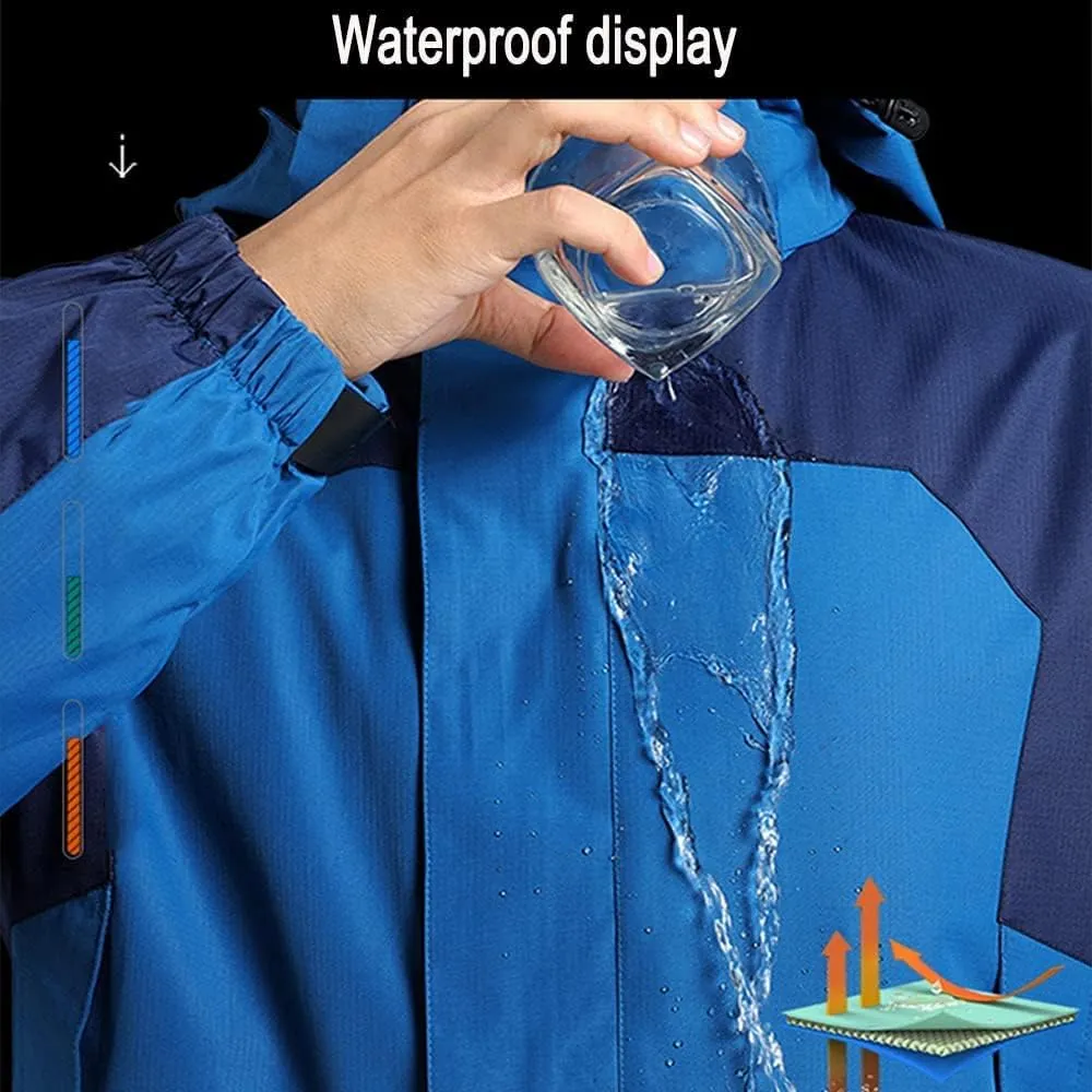 Outdoor Jackets Men's Windbreaker Jacket Hooded Windbreaker Rain Jackets Mountain Ski Jacket Lightweight Softshell Jacket (Color : Green B, Size : 4XL)