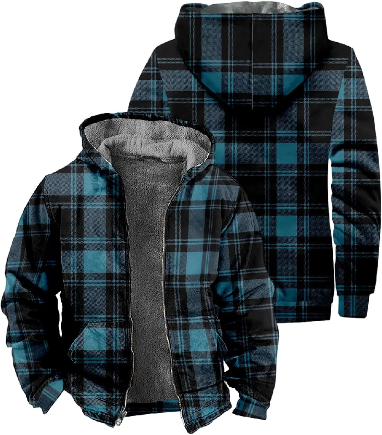 Outdoor Winter Jacket for Men Trucker Hunting Heavyweight Jackets Flannel Shirts Hiking Cycling Running Coats