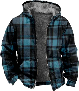 Outdoor Winter Jacket for Men Trucker Hunting Heavyweight Jackets Flannel Shirts Hiking Cycling Running Coats