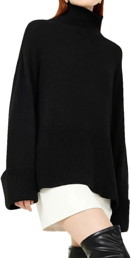 Oversize Sweaters for Women Turtleneck Pullovers Knitted Jumpers Big Sweaters Oversize for Woman