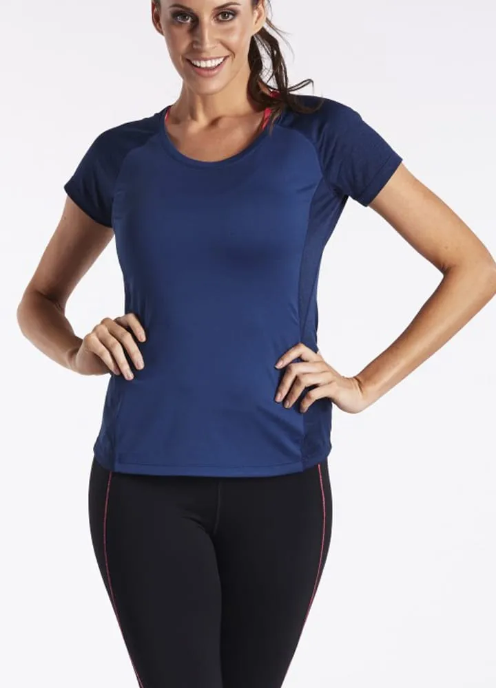 Panelled Blue Women's T Shirt