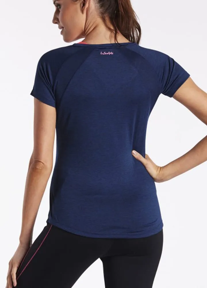 Panelled Blue Women's T Shirt
