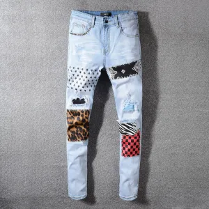 Patch ripped jeans