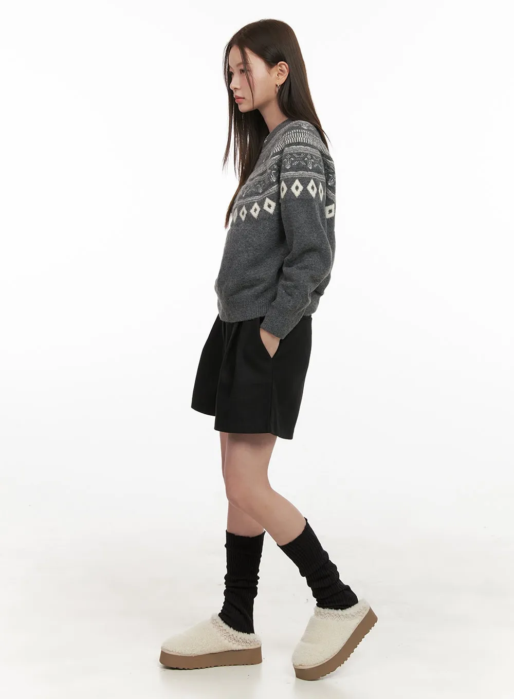Pintuck Loose-Fit Shorts OD412