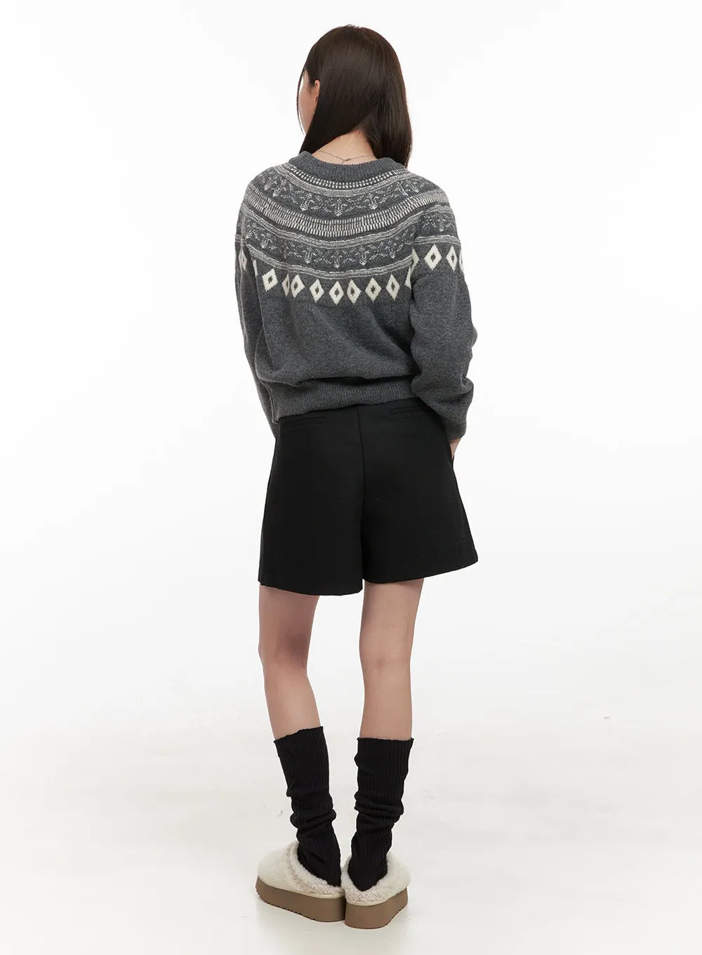 Pintuck Loose-Fit Shorts OD412