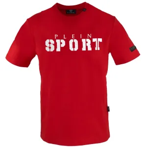 Plein Sport Bold Sport Logo Red T Shirt