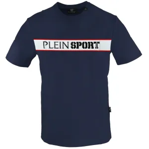 Plein Sport Panel Logo Navy Blue T Shirt