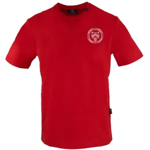Plein Sport Small Circle Emblem Logo Red T Shirt