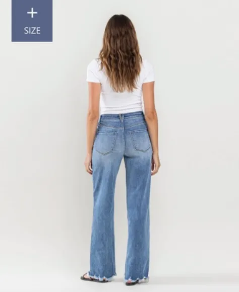 Plus Size Tummy Control 90's Vintage Super High Rise Loose Fit Jeans