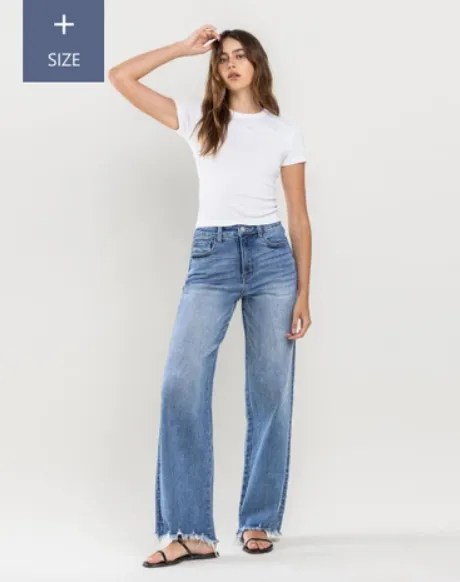 Plus Size Tummy Control 90's Vintage Super High Rise Loose Fit Jeans