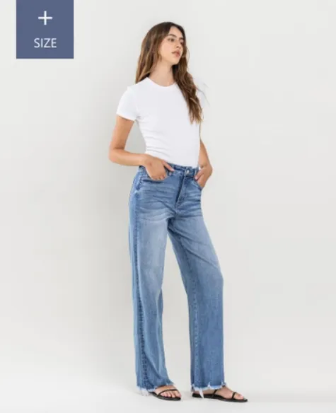 Plus Size Tummy Control 90's Vintage Super High Rise Loose Fit Jeans
