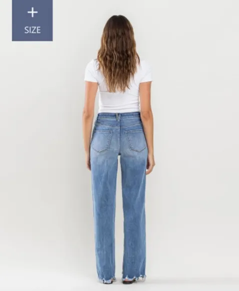 Plus Size Tummy Control 90's Vintage Super High Rise Loose Fit Jeans