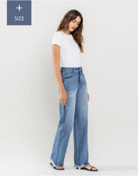 Plus Size Tummy Control 90's Vintage Super High Rise Loose Fit Jeans