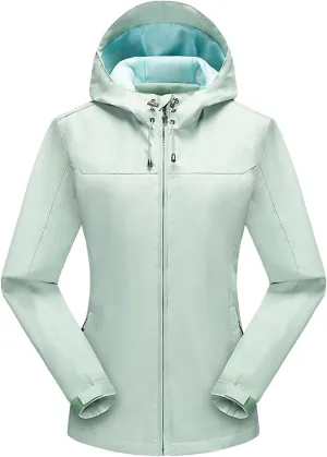 Plus Size Windbrezker Jackets Women Waterproof Rain Jackets Full Zip Rain Coats with Pockets Winter Jackets Outwear