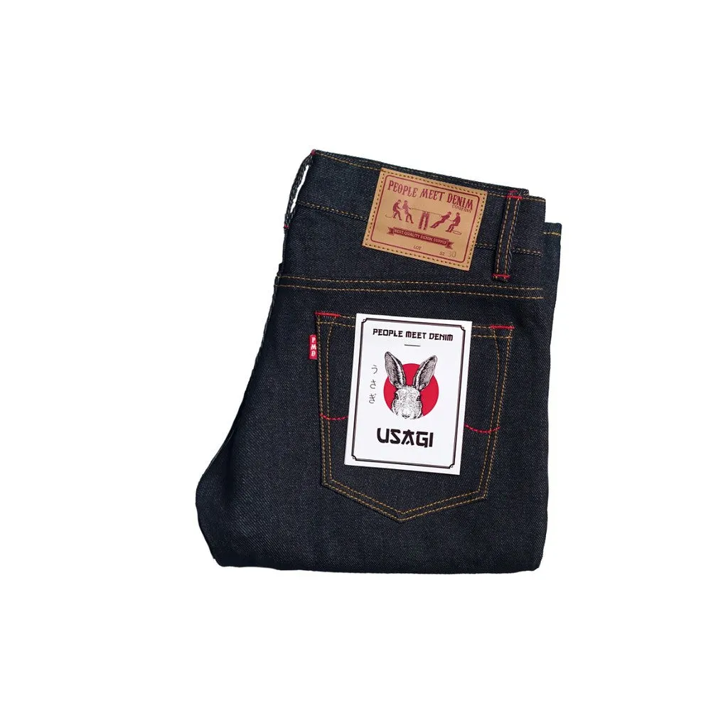 PMD & Co USAGI 14oz Black Indigo Denim Selvedge Accent Slim Fit