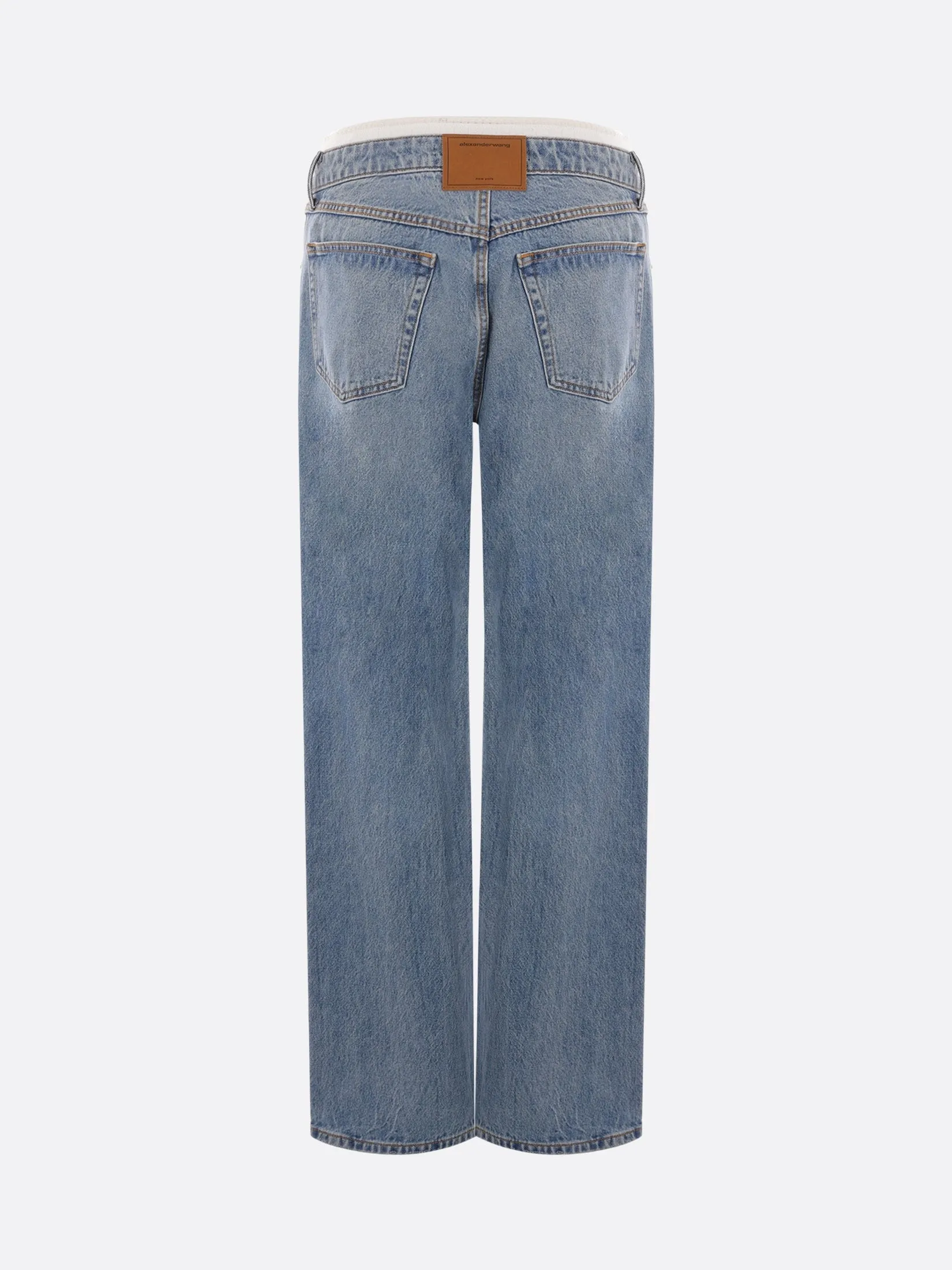Pointelle Waistband Denim Jeans