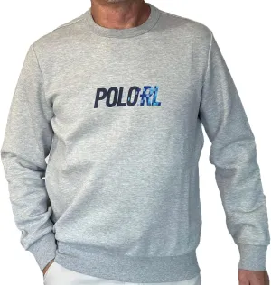 POLO RALPH LAUREN Men's Double Knit Crewneck Sweatshirt Digi Font POLO RL Logo