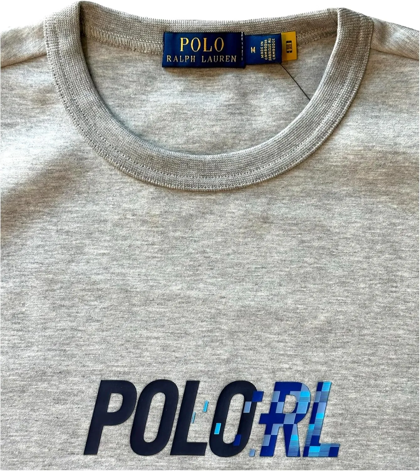POLO RALPH LAUREN Men's Double Knit Crewneck Sweatshirt Digi Font POLO RL Logo