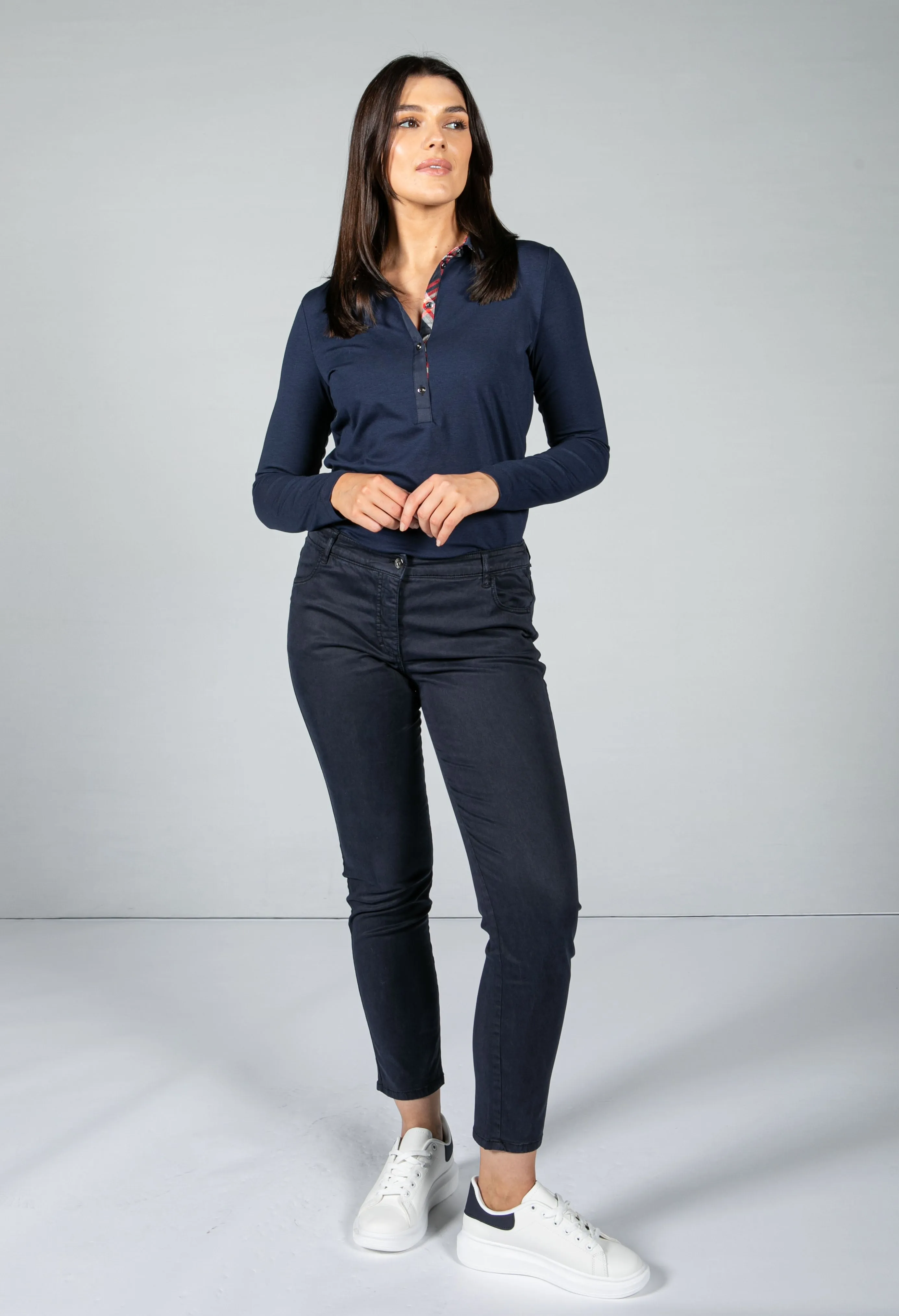 POLO SHIRT WITH CHECKED COLLAR