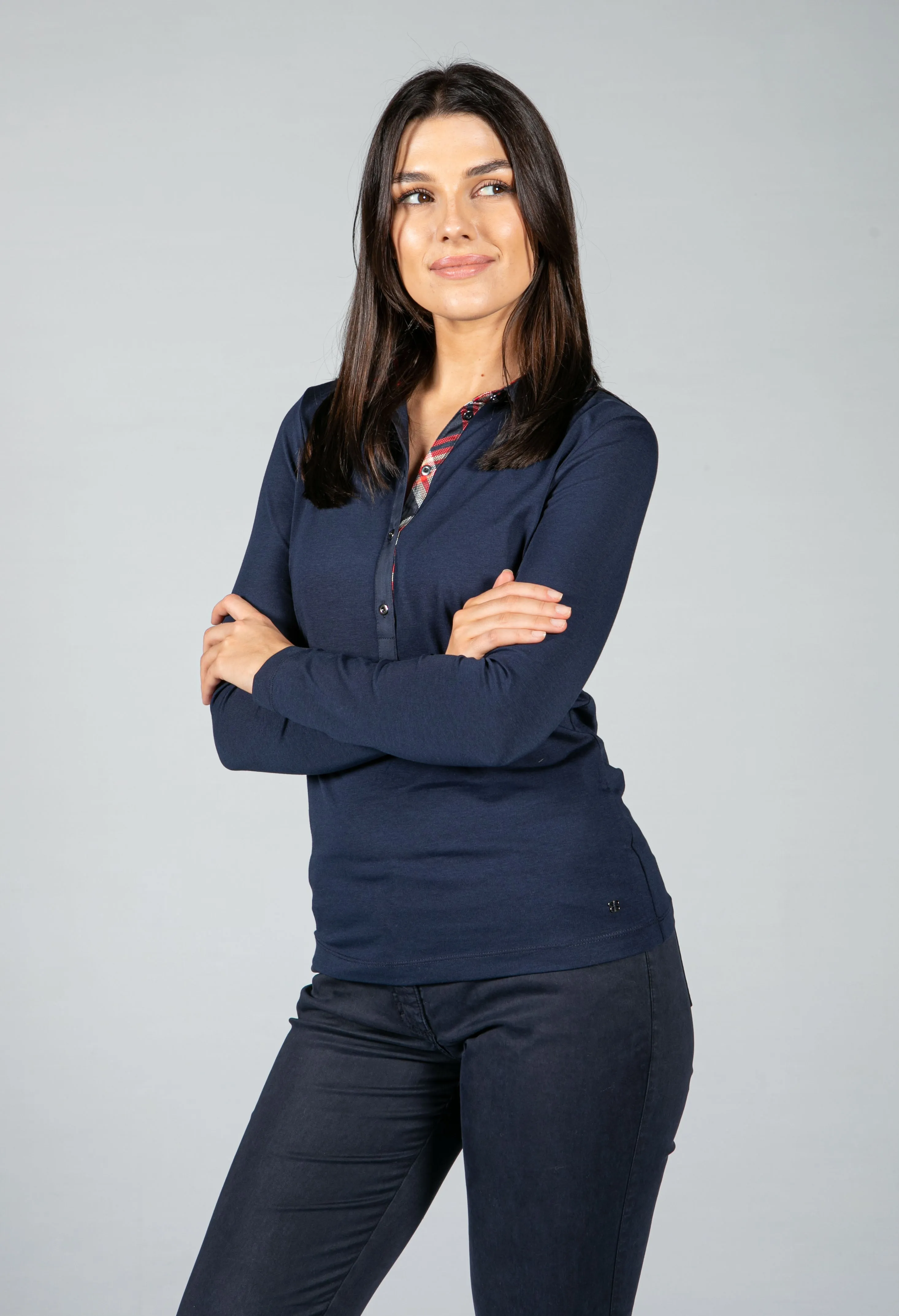 POLO SHIRT WITH CHECKED COLLAR