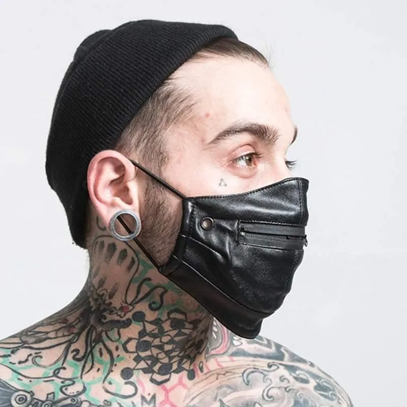 Punk Boy Zipper Leather Mask