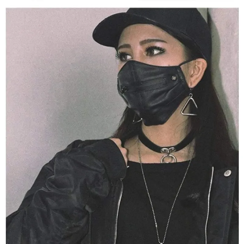Punk Boy Zipper Leather Mask