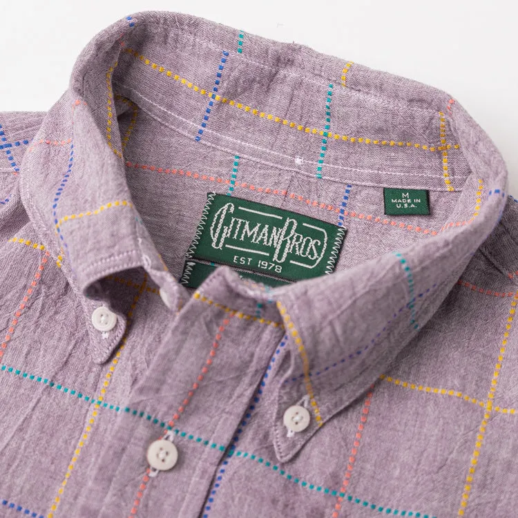 Purple Cotton/Linen Sashiko Plaid