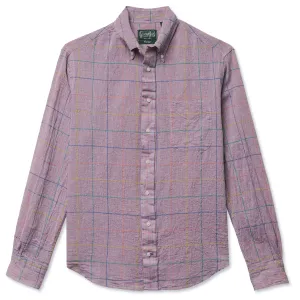 Purple Cotton/Linen Sashiko Plaid
