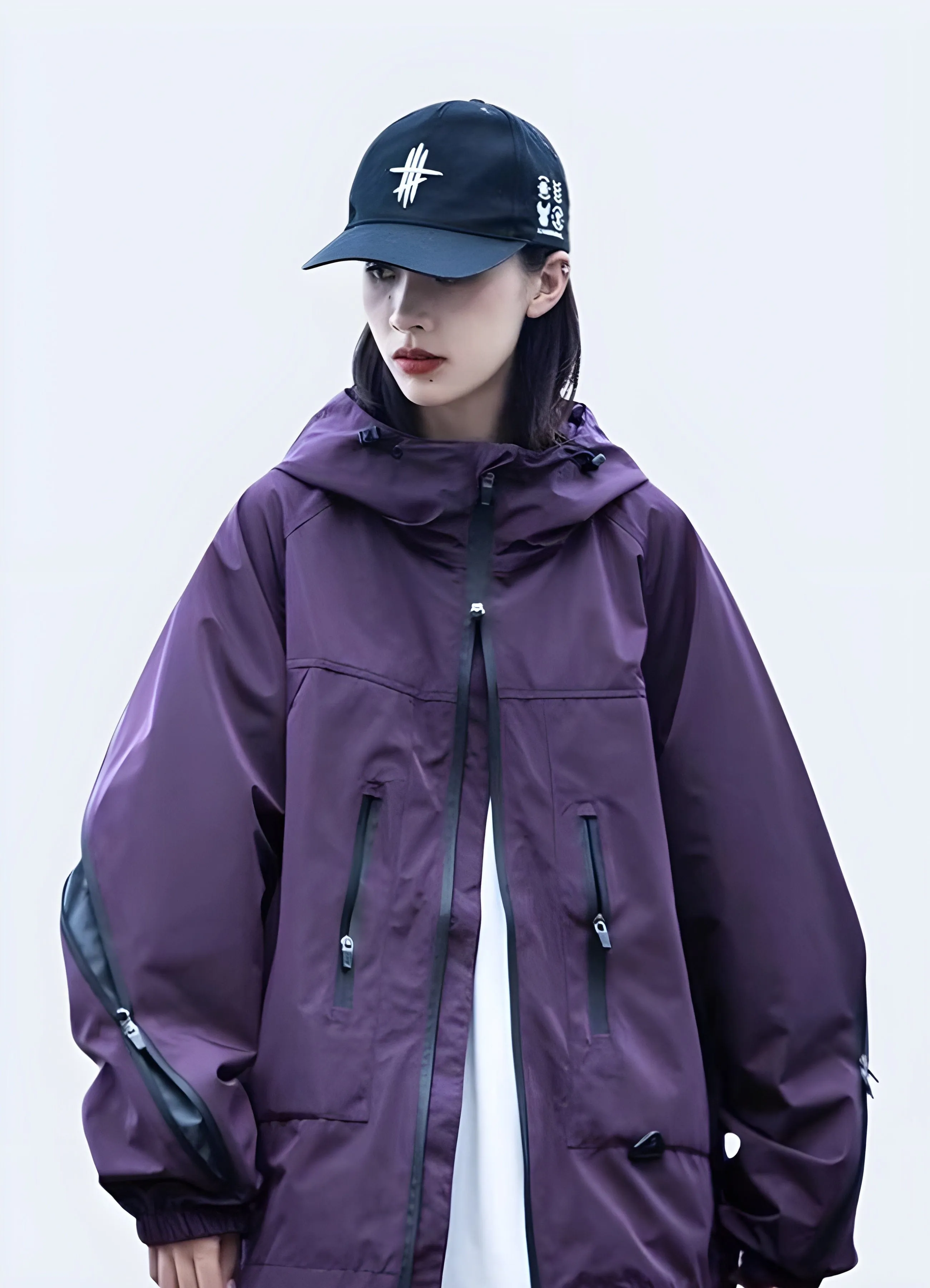 Purple Women Tactical Windbreaker